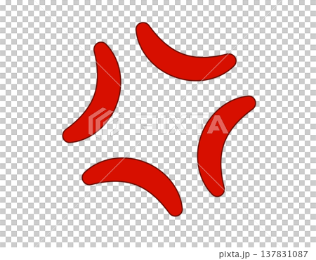 Japanese angry symbol flat icon, a common manga and anime expression of frustration Japanese angry symbol flat icon, a common manga and anime expression of frustration 137831087