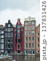 Beautiful waterfront with multicolored buildings at Prinsengracht, Amsterdam 137831426