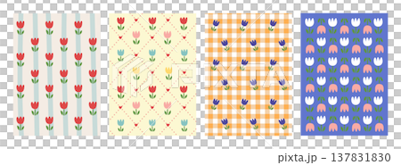 かわいいチューリップ イラスト ベクター かわいいチューリップ イラスト ベクター 137831830