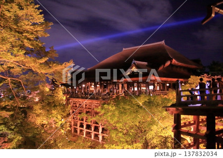 京都 二年坂 産寧坂 清水寺の夜桜風景 京都 二年坂 産寧坂 清水寺の夜桜風景 137832034