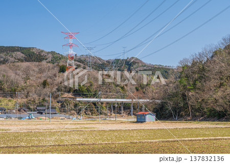 奥琵琶湖西浅井町の田園風景 滋賀県長浜市 奥琵琶湖西浅井町の田園風景 滋賀県長浜市 137832136