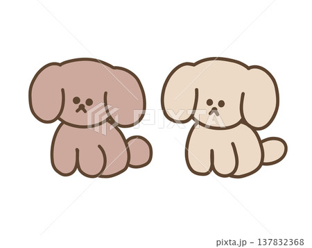 並んで座るかわいい犬たちのイラスト 137832368