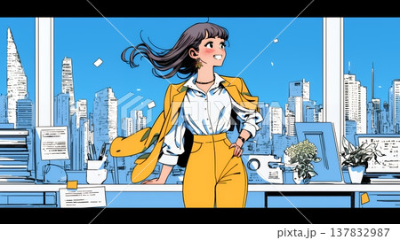 定時退社で帰宅を喜ぶ会社員｜ワークライフバランスと働き方改革のビジネスイメージ