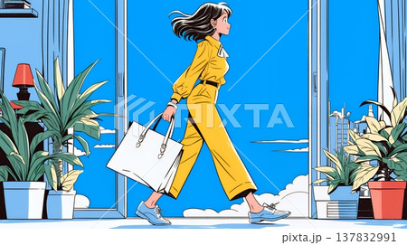 定時退社で帰宅を喜ぶ会社員｜ワークライフバランスと働き方改革のビジネスイメージ