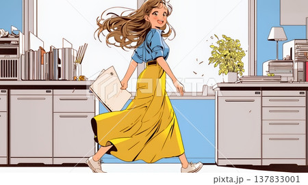 定時退社で帰宅を喜ぶ会社員｜ワークライフバランスと働き方改革のビジネスイメージ