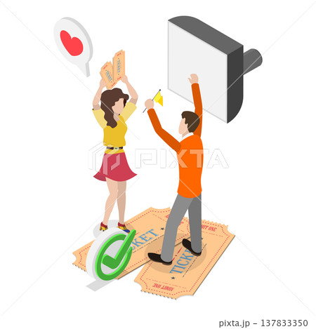 3D Isometric Flat Vector Illustration of Best Team Cheering, College Sports Fans. Item 1 3D Isometric Flat Vector Illustration of Best Team Cheering, College Sports Fans. Item 1 137833350