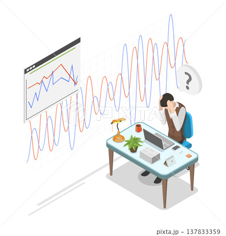 3D Isometric Flat Vector Illustration of Hedge Fund Investments, Venture Business. Item 3 137833359