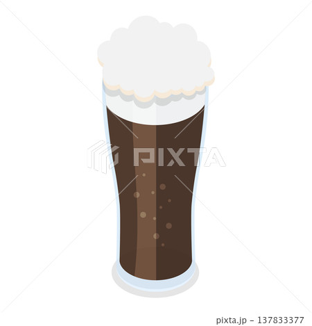 3D Isometric Flat Vector Illustration of Types Of Beer, Beverages in Recommended Glasses. Item 11 137833377