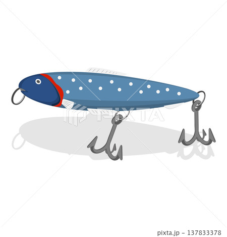 3D Isometric Flat Vector Illustration of Fishing Bait Collection, Fisherman Tackle and Artificial Fishes. Item 6 137833378