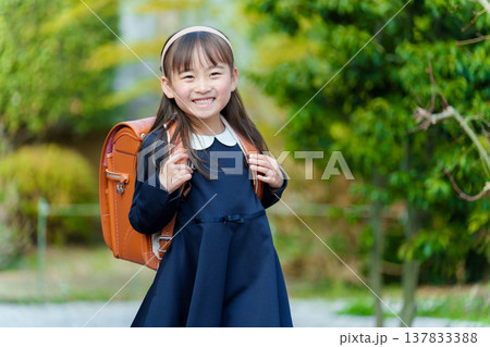 ランドセルを背負った女の子 137833388