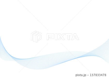 シンプルな青色の抽象的な曲線　水色ブルー 137833478