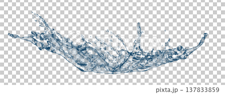 A 3D illustration of a dynamic, abstract blue splash of water on a white background. A 3D illustration of a dynamic, abstract blue splash of water on a white background. 137833859