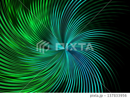 青の光の線が渦巻く抽象テクノロジー背景素材 137833956