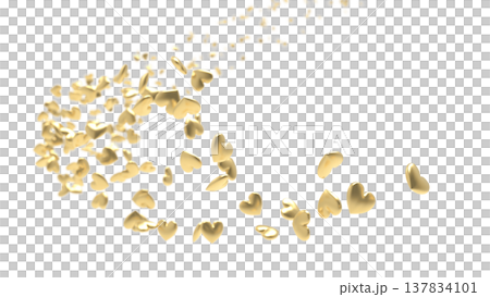 3D hearts dancing on a white background Abstract background: Love, gratitude, celebration, Valentine's Day, wedding 137834101