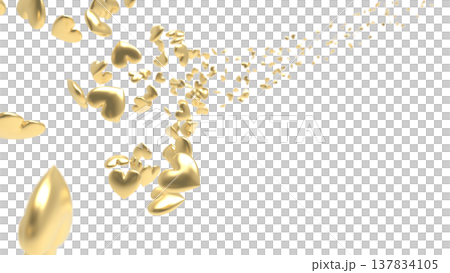白色背景上的3D立體愛心舞動 抽象背景：愛、感恩、慶祝、情人節、婚禮 137834105