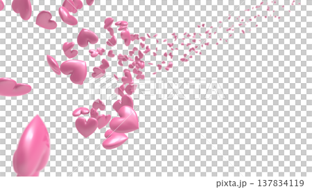 3D hearts dancing on a white background Abstract background: Love, gratitude, celebration, Valentine's Day, wedding 137834119