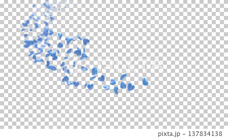 白い背景を舞う3Dハートの背景素材 抽象背景：恋愛・感謝・お祝い・バレンタイン・ウェディング 137834138