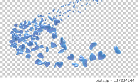 3D hearts dancing on a white background Abstract background: Love, gratitude, celebration, Valentine's Day, wedding 137834144