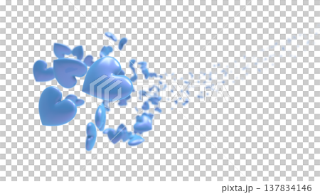 3D hearts dancing on a white background Abstract background: Love, gratitude, celebration, Valentine's Day, wedding 137834146