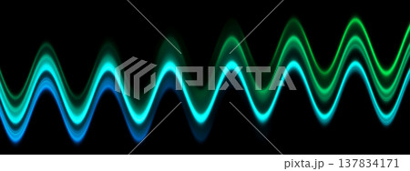 青の光の曲線が美しい抽象テクノロジー背景素材 137834171