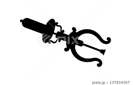 ポンプ座の真空ポンプのシルエットイラスト ポンプ座の真空ポンプのシルエットイラスト 137834307