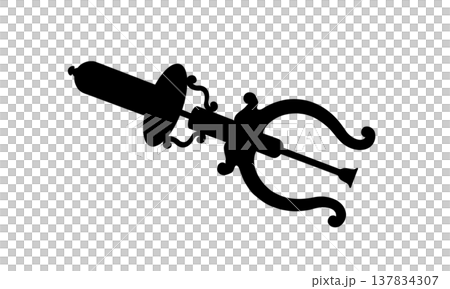 ポンプ座の真空ポンプのシルエットイラスト ポンプ座の真空ポンプのシルエットイラスト 137834307