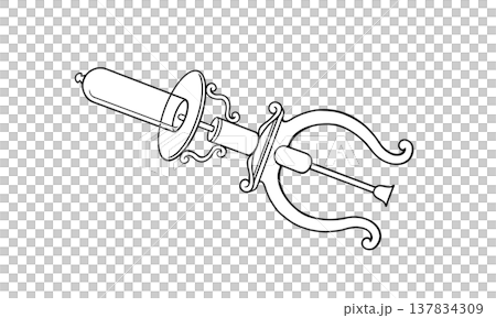 ポンプ座の真空ポンプの線画イラスト 137834309