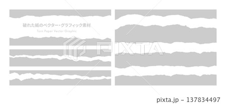 破れた紙のベクター・グラフィック素材（Grey） 137834497