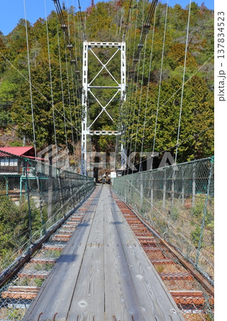 谷瀬の吊り橋 谷瀬側（奈良県十津川村） 137834523