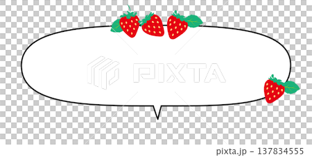 Strawberry-themed oval speech bubble decoration conversation frame Strawberry-themed oval speech bubble decoration conversation frame 137834555