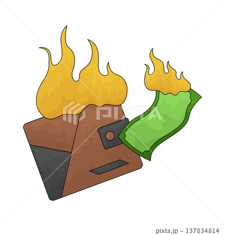 Illustration of Burn wallet Illustration of Burn wallet 137834814