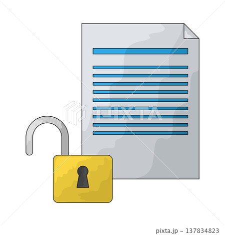 Illustration of Unlocked Document Illustration of Unlocked Document 137834823