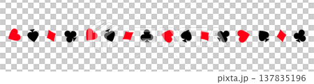 Playing card pattern line decoration set 137835196