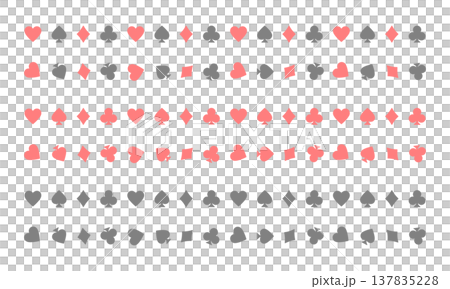 Playing card pattern line decoration set (pastel tones) Playing card pattern line decoration set (pastel tones) 137835228