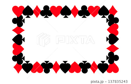 トランプのマークの四角形フレーム 137835243