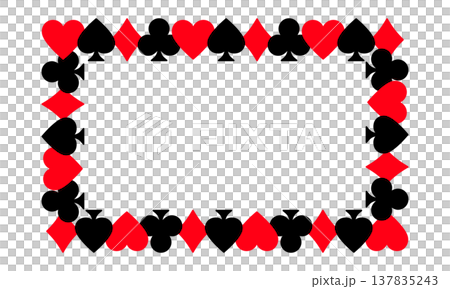 トランプのマークの四角形フレーム 137835243