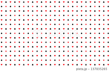 小さなトランプ柄のかわいいパターン背景 137835265