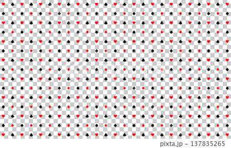 小さなトランプ柄のかわいいパターン背景 137835265