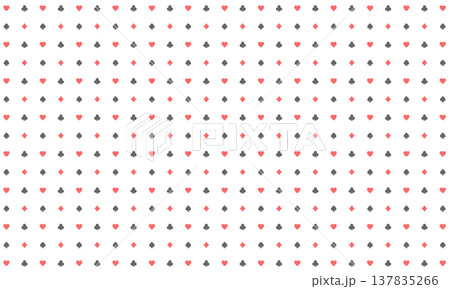 小さなトランプ柄のかわいいパターン背景 137835266