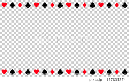 A frame background featuring playing card symbols. Decorative frames of suits arranged vertically. A frame background featuring playing card symbols. Decorative frames of suits arranged vertically. 137835274