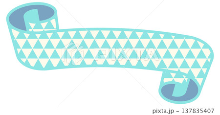シンプルでかわいい三角模様のリボン ミントグリーン6 137835407
