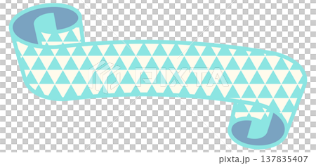 シンプルでかわいい三角模様のリボン ミントグリーン6 137835407