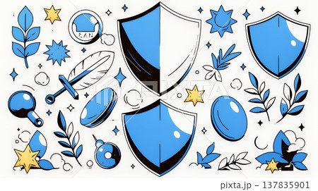 サイバーセキュリティ対策の重要性｜ロックとシールドで守る情報保護のビジネスバナー素材