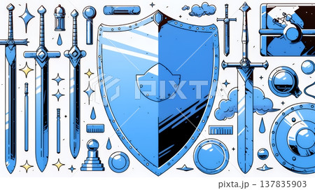 サイバーセキュリティ対策の重要性｜ロックとシールドで守る情報保護のビジネスバナー素材