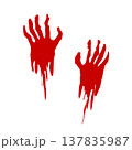 血に染まった真っ赤な手 137835987