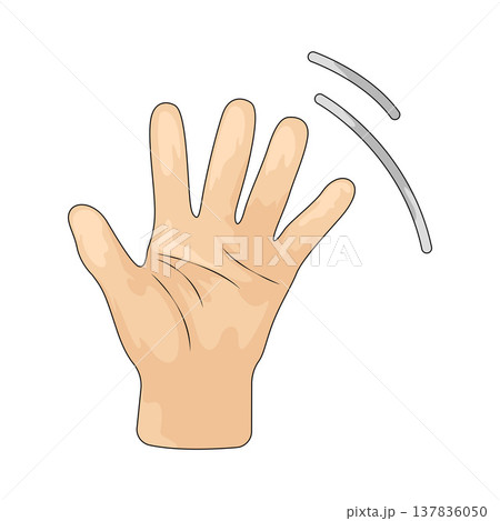 Illustration of Waving Hand 137836050