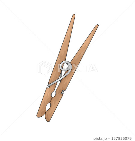 Illustration of Clothespin Illustration of Clothespin 137836079