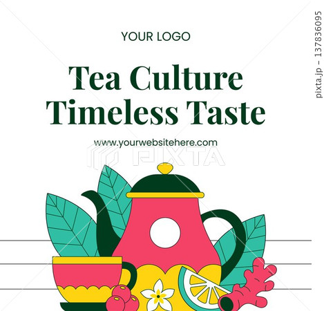 International Tea Day Social Media Flat Cartoon Hand Drawn Illustration Background 137836095