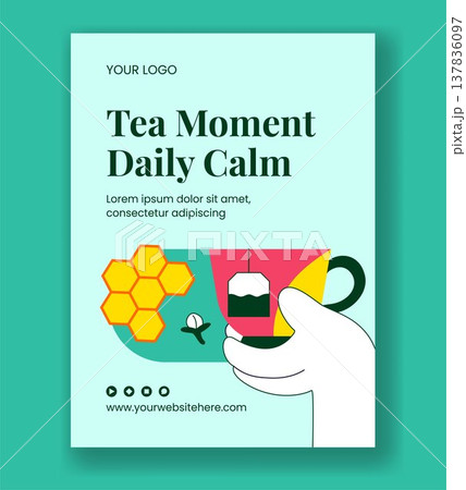 Vertical Poster Social Media Flat Cartoon Hand Drawn International Tea Day Background Vertical Poster Social Media Flat Cartoon Hand Drawn International Tea Day Background 137836097