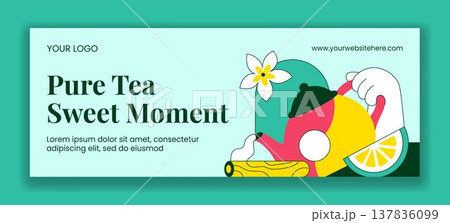 International Tea Day Social Media Cover Flat Cartoon Hand Drawn Background International Tea Day Social Media Cover Flat Cartoon Hand Drawn Background 137836099